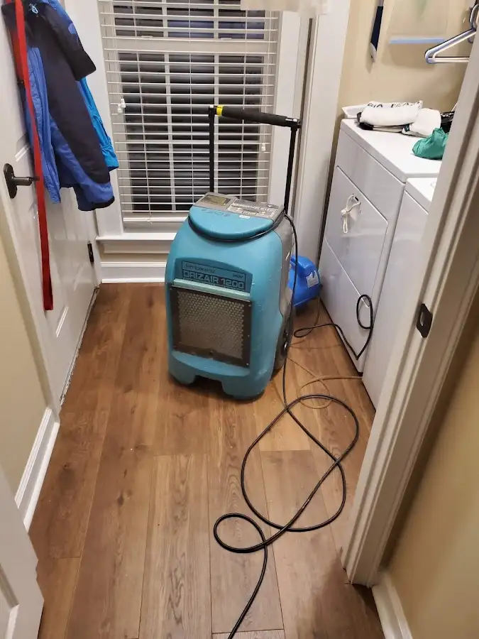 Commercial dehumidifier deployed for Flood Damage Cleanup in De Soto